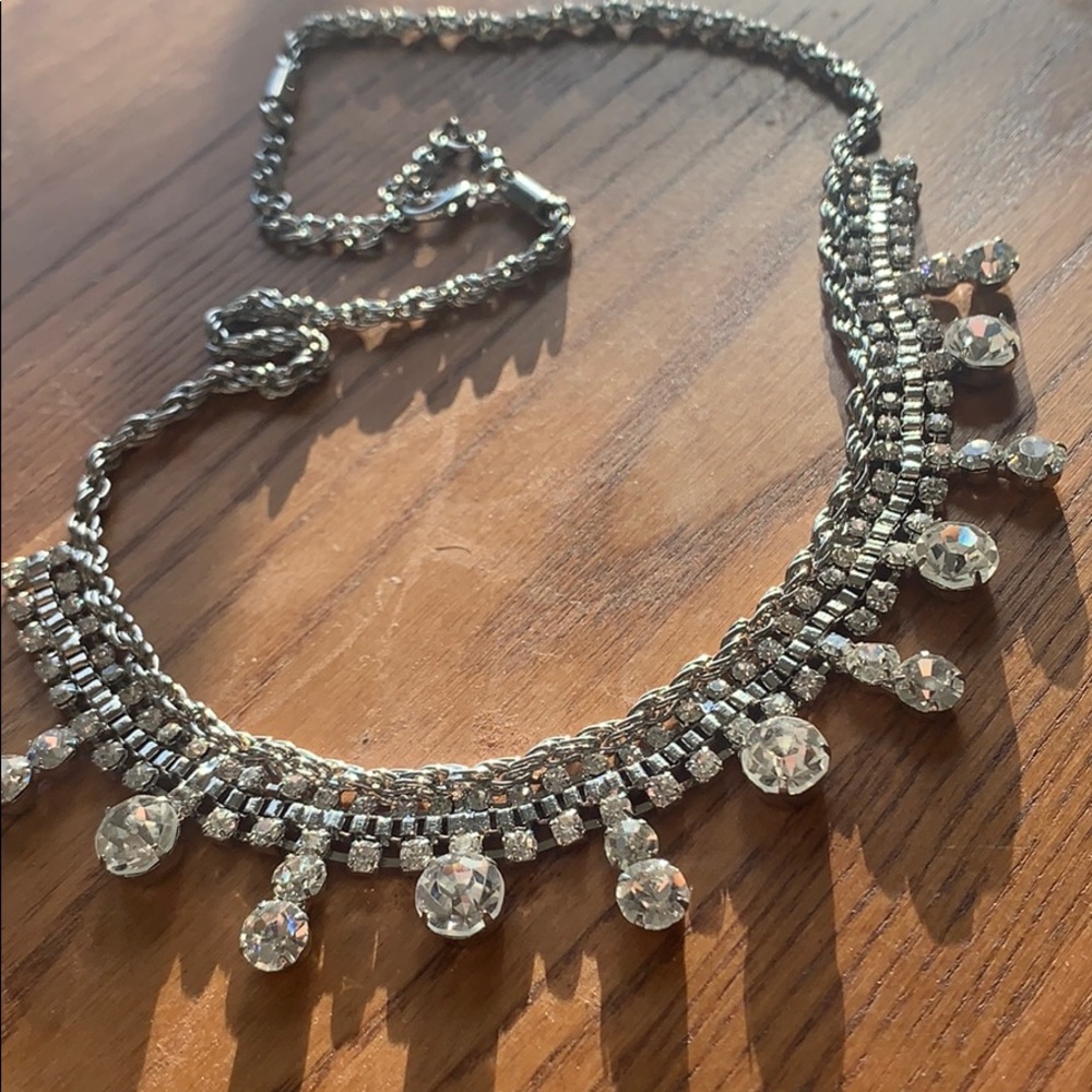 Faux diamond statement necklace